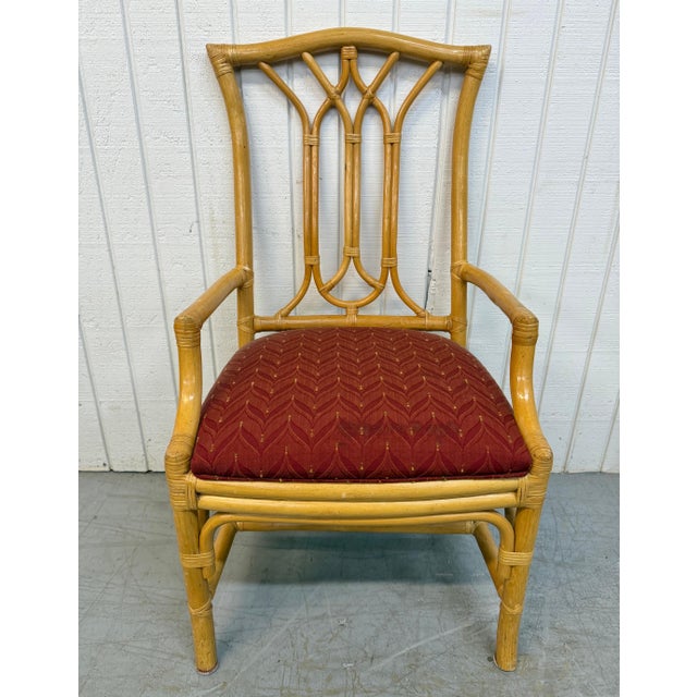 Vintage Faux Bamboo Rattan Dining Chairs - Set of 8 For Sale - Image 4 of 9