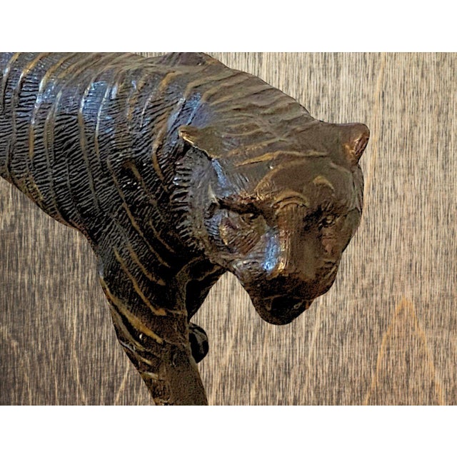1980s 1980s Maitland Smith Bronze Tiger Sculptures - a Pair (2) For Sale - Image 5 of 7