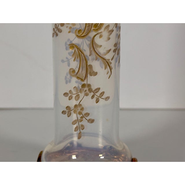 Moser Glassworks Moser Opalescent Gilt Bud Vase with Applied Rigaree For Sale - Image 4 of 10