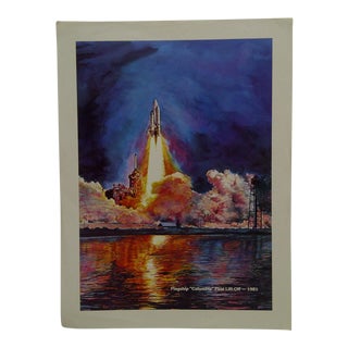 1980s Vintage "Flagship 'Columbia' First Lift-Off" Poster by Alltel System For Sale
