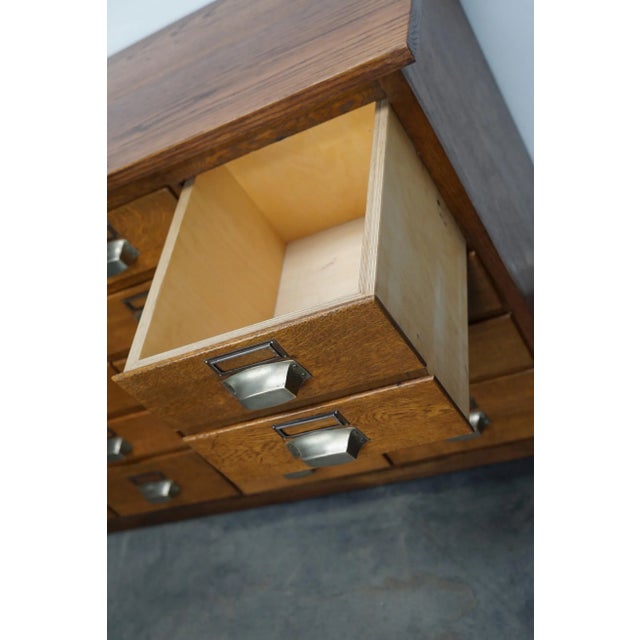 Mid-20th Century German Industrial Oak Apothecary Cabinet For Sale - Image 14 of 15