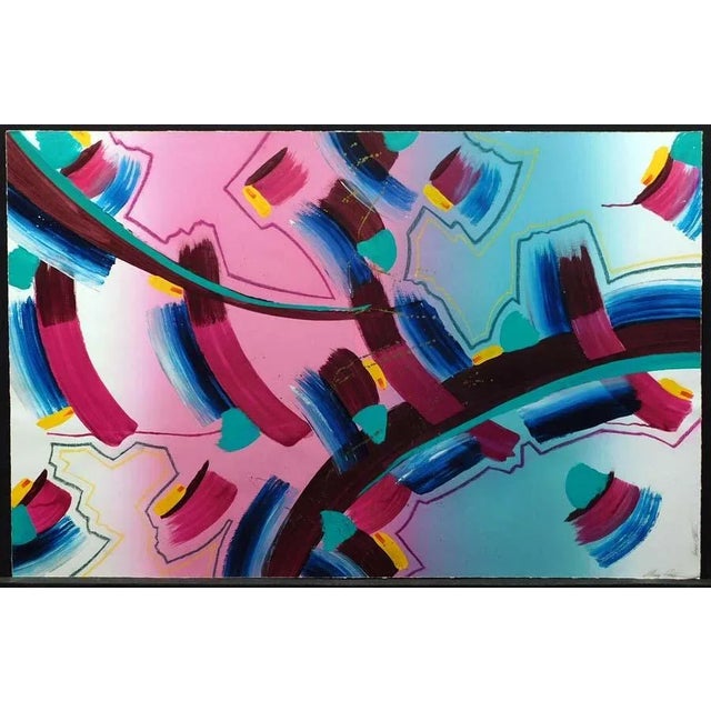 1980s William Craig Original Abstract Acrylic Painting "Pompell II" For Sale - Image 5 of 5