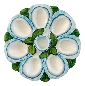 Contemporary Italian Ceramic Oyster & Deviled Egg Plate – Bassano Del Grappa Majolica