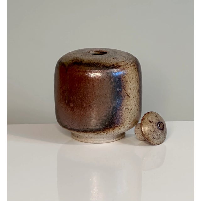Beige Studio Ceramic Art Oil Lamp by Kaj Henning Jensen for KH Keramik Stensved, Denmark, 1960s For Sale - Image 8 of 13