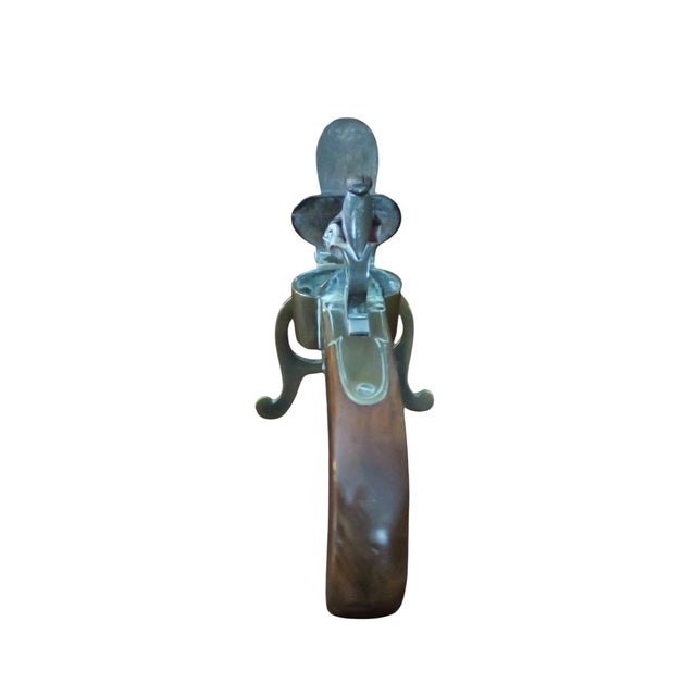 Wood Antique George III Brass, Iron and Mahogany Flintlock Tinder Pistol For Sale - Image 7 of 18