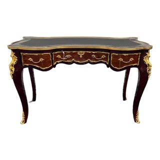 1960s French Louis XV Rococo Bureau Plat Writing Desk For Sale