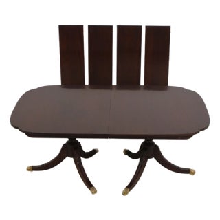 Stickley Mahogany Double Pedestal Dining Table For Sale