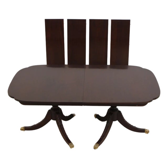 Stickley Mahogany Double Pedestal Dining Table For Sale