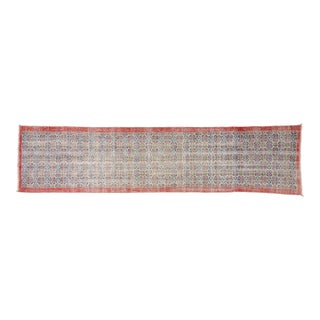 1950s Geometric Tribal Rug, Rustic Farmhouse Hallway Decor For Sale