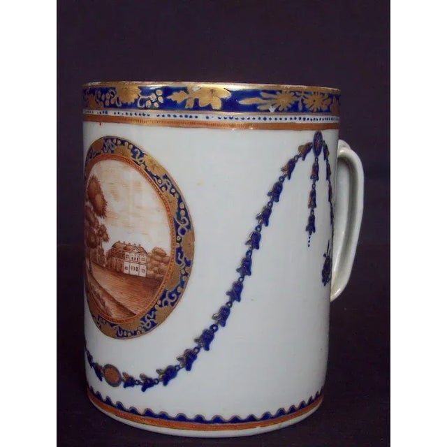 1800 - 1810 Chinese Export Porcelain Tankard Mug for the American Federal Market For Sale In New York - Image 6 of 11