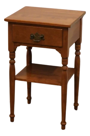 Ethan Allen Heirloom Nutmeg Maple Colonial Early American 16" Tiered Nightstand 674