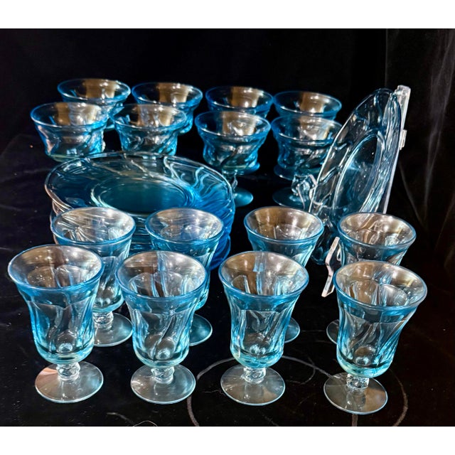Blue Mid 20th Century Fostoria Jamestown Blue Glassware Set - 25 pcs For Sale - Image 8 of 12