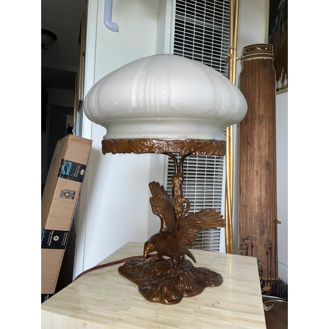 Early 1900s Bronze Eagle Lamp by Erich SchmidtKestner Chairish