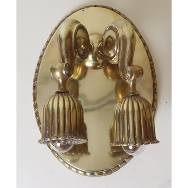 Art Nouveau Bellflower-Shaped Brass Wall Lamp attributed to Dagobert Peche, 1920s For Sale - Image 18 of 18