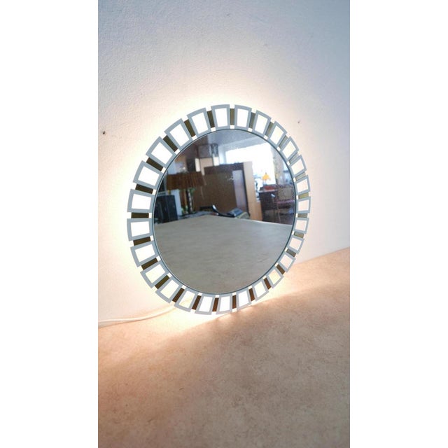Illuminated Round Metal Wall Mirror from Hillebrand Lighting, 1960s For Sale - Image 14 of 15