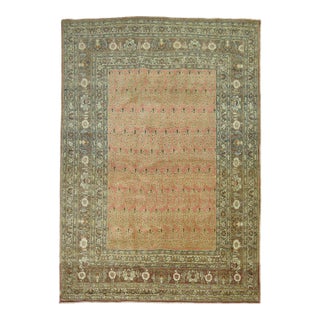 19th Century Antique Zabihi Collection Hadji Jalili Tabriz Rug - 4'6" x 5'11" For Sale