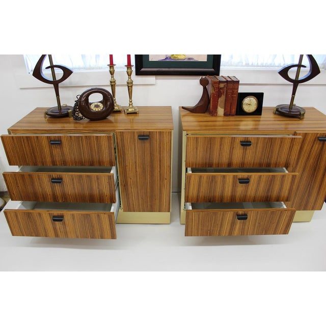 Zebra Wood and Brass Laminate Chairish