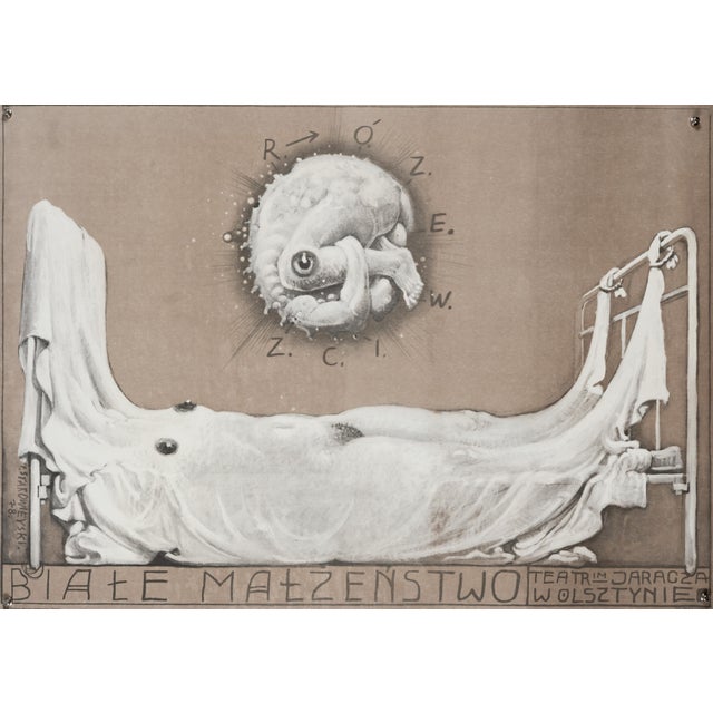 White Marriage Theater Poster by F. Starowieyski, 1978 For Sale - Image 9 of 9