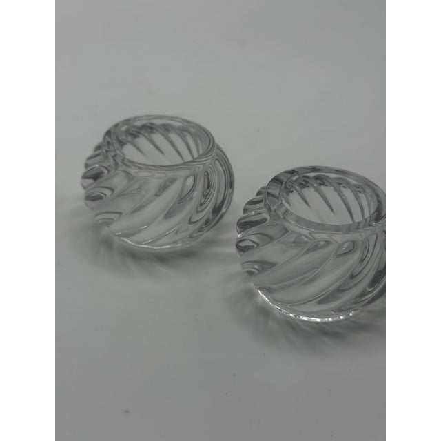 White Pair of Baccarat Crystal Napkin Rings For Sale - Image 8 of 12