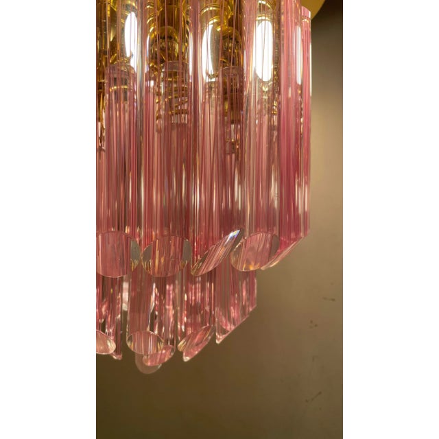 Hollywood Regency Striated Murano Glass Ceiling Lamp, 1980s For Sale - Image 3 of 12