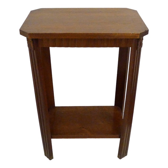 Small Art Deco Wooden Side Table, 1940s For Sale