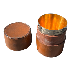 Early 20th C. Leather Travel / Sporting /Adventure Cups - A Pair