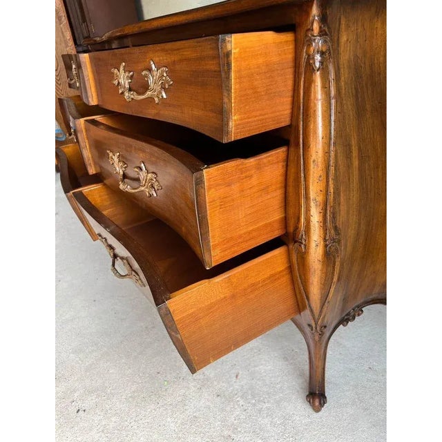 Early 20th Century Vintage French Provincial Louis XV Style Fruitwood Bureau Dresser For Sale - Image 9 of 12