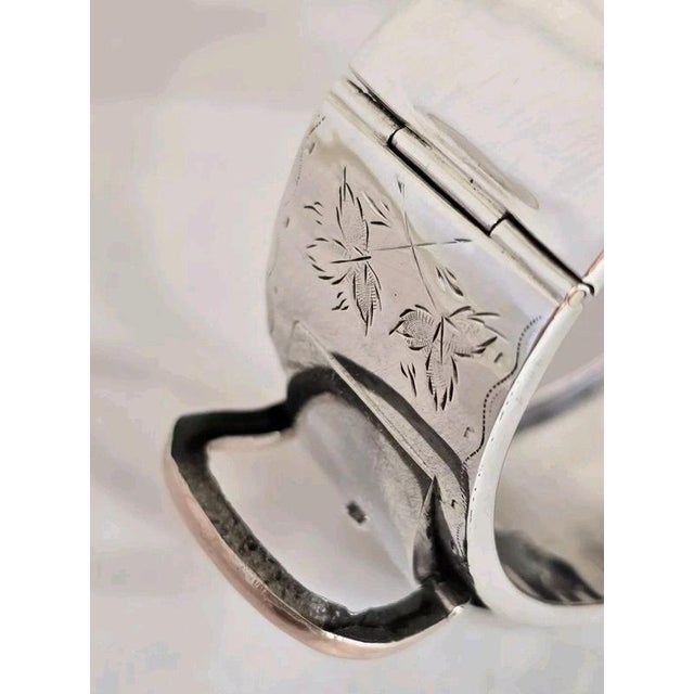 Antique Victorian Sterling Silver Aesthetic Belt Buckle Bangle, 1885 For Sale - Image 13 of 18