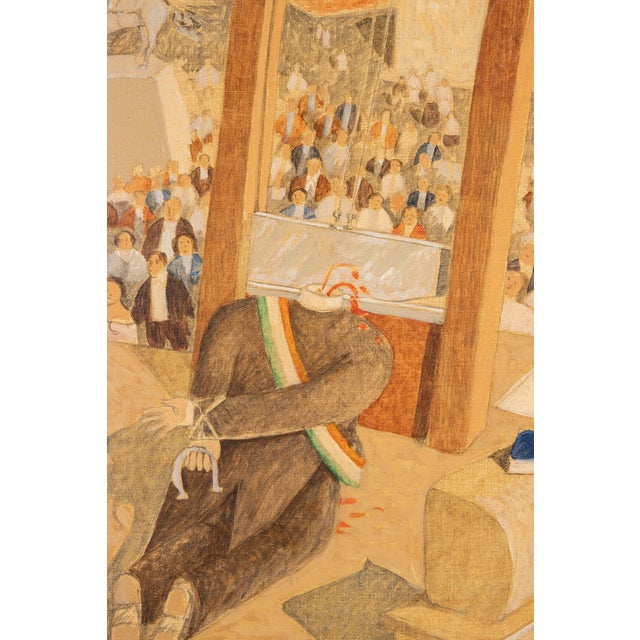 1980s Alberto Gallerati, An Unloved and Very Unlucky Mayor, Oil Painting, 1980s For Sale - Image 5 of 7