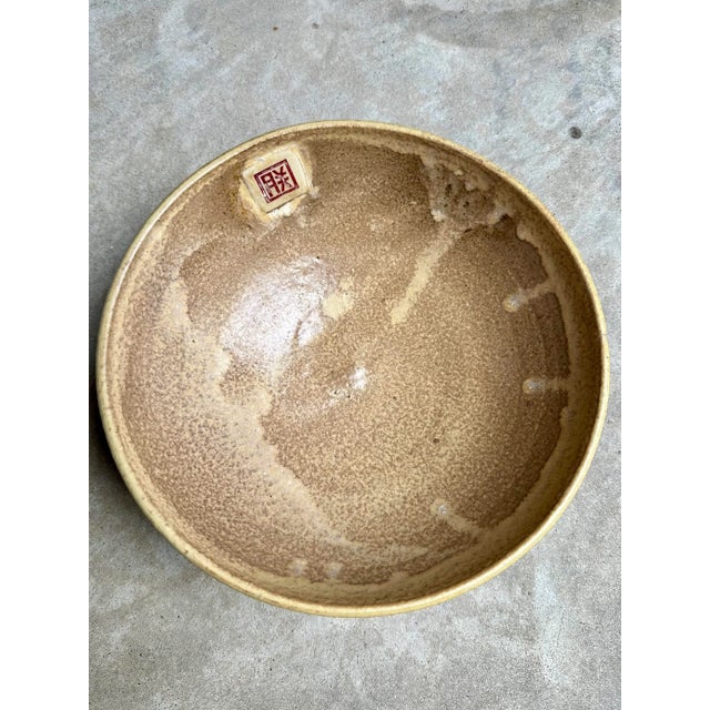 Antique Japanese Stoneware Bowl Marked Kf Numbered 30/70. For Sale - Image 4 of 8