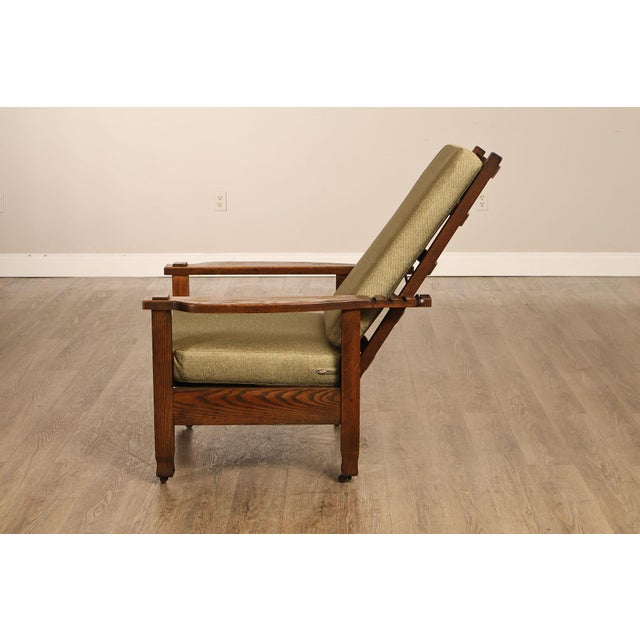 Antique Mission Oak Adjustable Morris Chair For Sale - Image 14 of 18