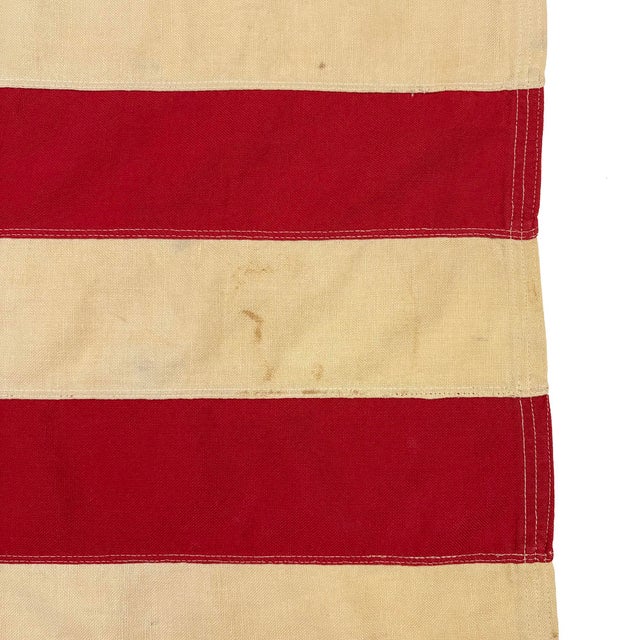 American Large Vintage Cotton American Flag With 48 Sewn Stars For Sale - Image 3 of 7