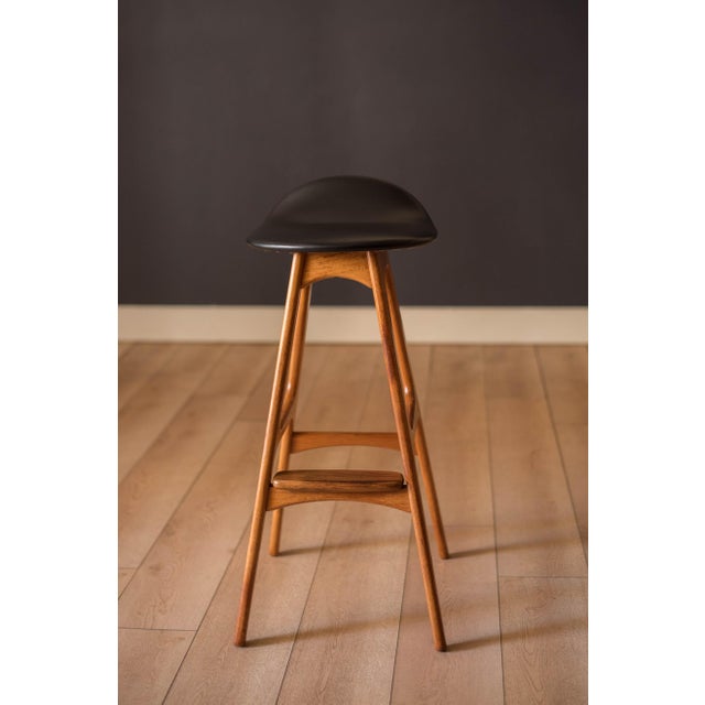 Mid-Century Modern Vintage Danish Teak Bar Stool by Erik Buch for o.d. Mobler For Sale - Image 3 of 10