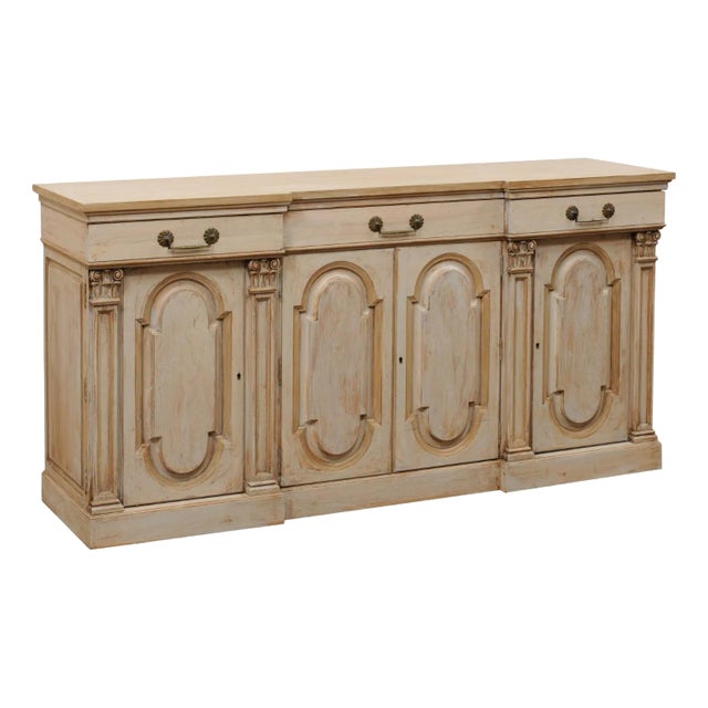 Painted Buffet with Corinthian Column Accents For Sale