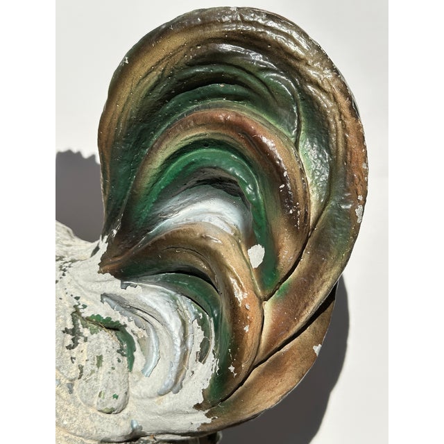 Weathered Cast Stone Garden Rooster Statue For Sale In Madison - Image 6 of 9