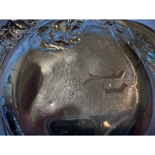 Silver Early 20th Century Sterling Silver Repousse "Rose" Dish For Sale - Image 8 of 10