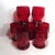 Vintage Ruby Glass Anchor Hocking Honey Comb Tumblers- Set of 7 For Sale - Image 10 of 12