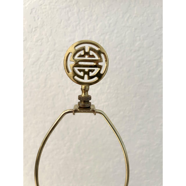 Vintage Asian Botanical Ceramic Lamp For Sale - Image 9 of 10
