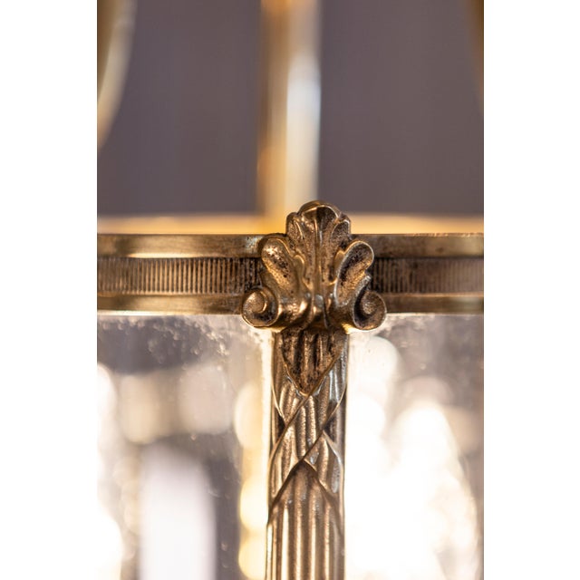 French 20th Century French Brass and Glass Lantern For Sale - Image 3 of 12