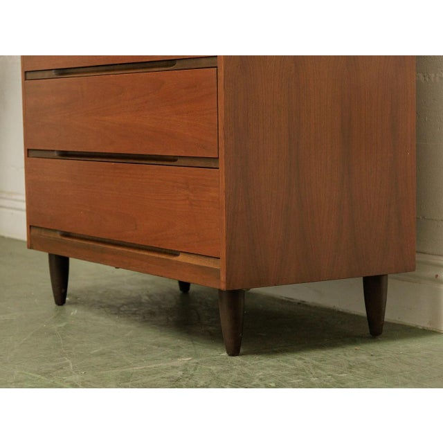 Mid 20th Century Mid Century Five Drawer Walnut Dresser For Sale - Image 12 of 12