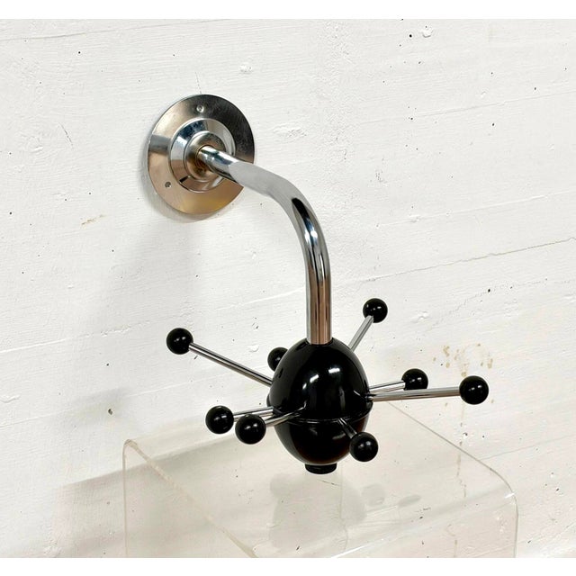 Vintage Space Age Sputnik Saturn Wall-Mounted Coat Rack in Black and Chrome from IKEA, 1990s For Sale - Image 13 of 15