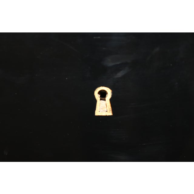 De Coene Freres Designed Directoire Style Black Lacquer & Brass Commode For Sale - Image 13 of 17