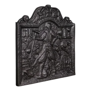 Antique Victorian Cast Iron Relief Fire Back