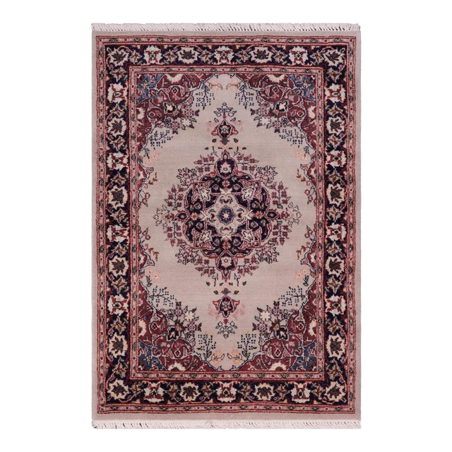Medallion 1990's Pak-Persian Gray/Blue Wool Rug - 2'1'' X 3'0'' For Sale