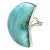 Monumental Larimar Half-Moon Ring in Sculptural .925 Sterling Silver, Size 7.75 For Sale