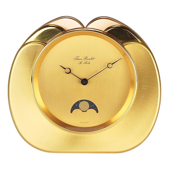 Vintage Swiss Table Clock by Jean Roulet for Aeg, 1980s For Sale