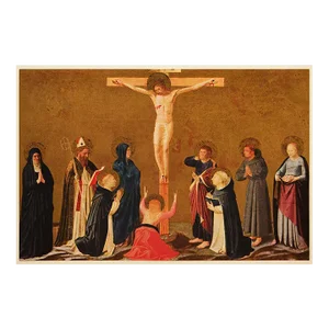 1953 After Fra Angelico "The Crucifixion", Gold Printed First Edition Vintage Print