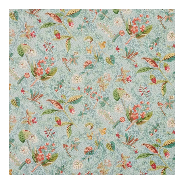 Sample - Schumacher Blackwell Linen Fabric in Sky For Sale