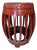 1950s Red Wooden Drum Stool or Side Table For Sale
