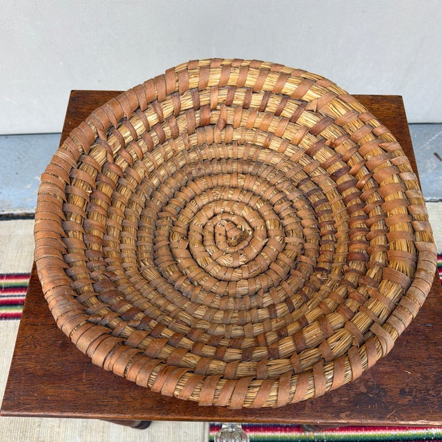 A Large Antique Woven Rye-Straw Bowl, Circa 1900 For Sale - Image 10 of 12